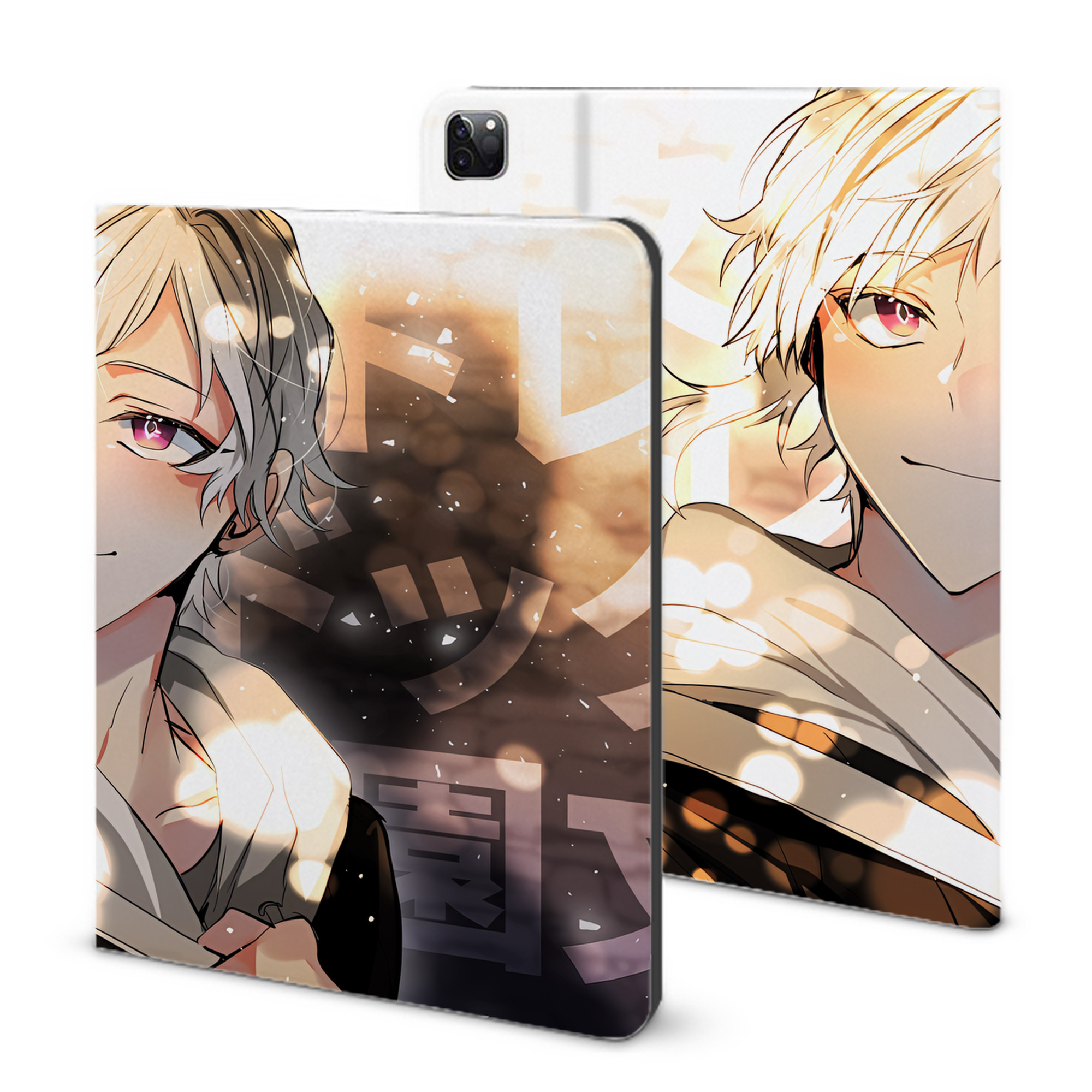 （画像用） 文豪ストレイドッグス Bungo Stray Dogs IPad ケース ブック型 PUレザー TPU 耐衝撃 軽量 薄型 ペン収納なし 全面保護 IPad 各モデル対応